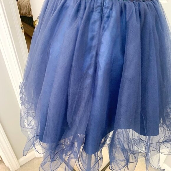 Homecoming Prom Party Beaded Lace Rhinestone Tulle Skater Dress - Picture 6 of 14